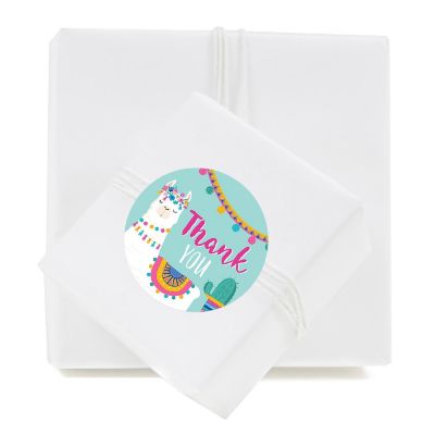 40PK Llama Round Circle Label Thank You Image 1