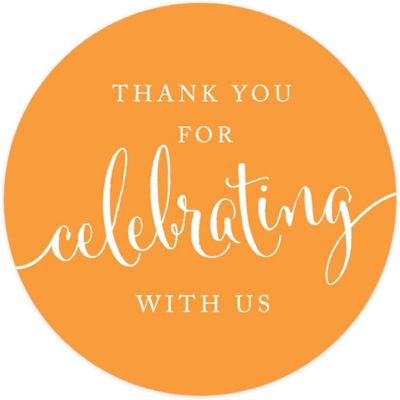 40PK Orange Circle Thank You Gift Labels Image 2