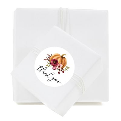 40PK Thank You Marsala Circle Labels Image 1