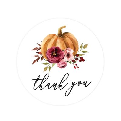 40PK Thank You Marsala Circle Labels Image 3