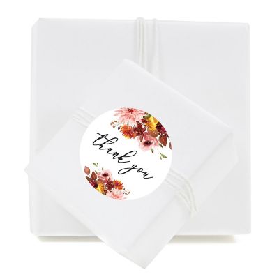 40PK Thank You Marsala Circle Labels Image 1