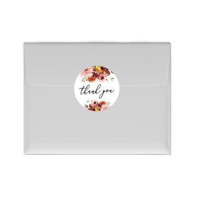 40PK Thank You Marsala Circle Labels Image 2