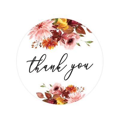 40PK Thank You Marsala Circle Labels Image 3