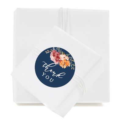 40PK Thank You Navy Fall Circle Labels Image 1