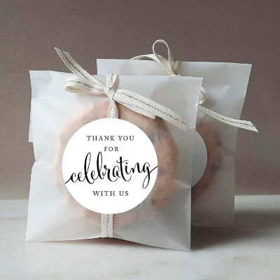 40PK White Circle Thank You Gift Labels Image 1