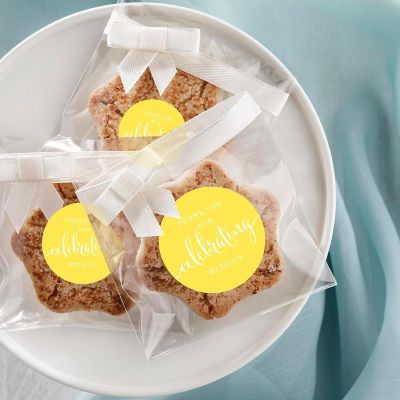 40PK Yellow Circle Thank You Gift Labels Image 1