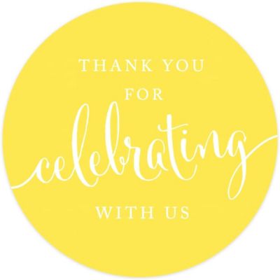 40PK Yellow Circle Thank You Gift Labels Image 2