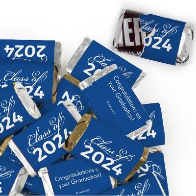 41 Pcs Blue Graduation Candy Party Favors Class of 2024 Hershey's Miniatures Chocolate (Approx. 41 Pcs) Image 1