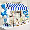 42 1/4" x 54" Blue & White Striped Tabletop Hut with Frame - 2 Pc. Image 1