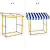 42 1/4" x 54" Blue & White Striped Tabletop Hut with Frame - 2 Pc. Image 2