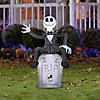 42" Airblown<sup>&#174;</sup> Blowup Inflatable Jack Skellington on Tombstone Halloween Outdoor Yard Decoration Image 2