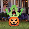 42" Blow-Up Inflatable Ghostbusters Slimer on Pumpkin with Built-In LED Lights Outdoor Yard Decoration Image 1