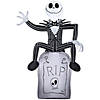 42" Blow Up Inflatable Nightmare Before Christmas Jack Skellington on Tombstone Outdoor Halloween Yard Decoration Image 1
