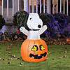42" Blow-Up Inflatable Peanuts<sup>&#174;</sup> Snoopy Pumpkin with Built-In LED Lights Outdoor Yard Decoration Image 1