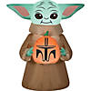 42" Blow-Up Inflatable Star Wars The Mandalorian Grogu the Child with Pumpkin & Built-In LED Lights Outdoor Yard Decoration Image 1