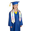 42" Kids Rainbow Kindergarten Graduation White Satin Stole Image 1