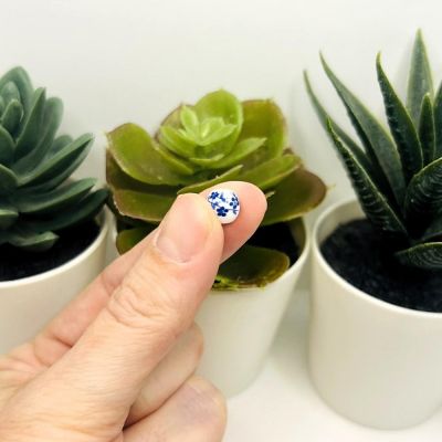 42 Pcs Blue Flower Porcelain Beads Image 2