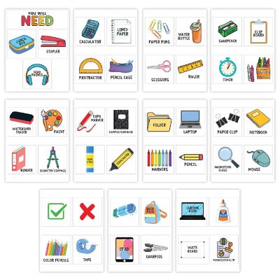 44 Classroom Supply Cards 8.5x11in Image 1