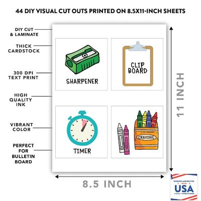 44 Classroom Supply Cards 8.5x11in Image 1