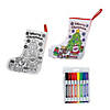 44 Pc. Color Your Own Christmas Stocking Kit for 12 Image 1