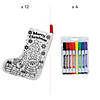 44 Pc. Color Your Own Christmas Stocking Kit for 12 Image 1