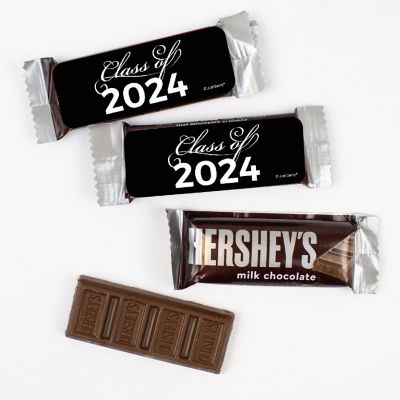44 Pcs Black Graduation Candy Hershey's Snack Size Chocolate Bar Party Favors (19.8 oz, Approx. 44 Pcs) Class of 2024 Image 1
