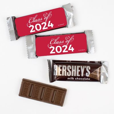 44 Pcs Red Graduation Candy Hershey's Snack Size Chocolate Bar Party Favors (19.8 oz, Approx. 44 Pcs) Class of 2024 Image 1