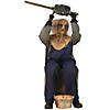 45" Seated Animated Chainsaw Greeter Prop Image 1