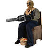 45" Seated Animated Chainsaw Greeter Prop Image 2