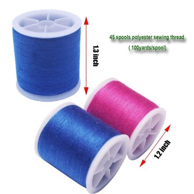 45 Spools of Polyester Sewing Thread, 4500 Yards Total, for Hand &amp; Machine Sewing Projects Image 2