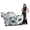 45" White Masquerade Ball Mask Cardboard Cutout Stand-Up Image 1