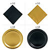 456 Pc. Black & Gold Tableware Kit for 48 Guests Image 1