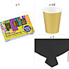 456 Pc. Black & Gold Tableware Kit for 48 Guests Image 2