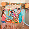 46 1/2" Tabletop Brown Raffia Tiki Hut with Garland & Plastic Frame Image 2