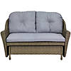 46" Taupe Gray Resin Wicker Deep Seated Double Glider with Gray Cushions Image 1