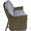 46" Taupe Gray Resin Wicker Deep Seated Double Glider with Gray Cushions Image 3