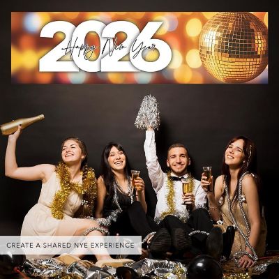 47x13 70s Disco Ball Hanging Banner Image 1