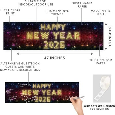 47x13 Neon Lights New Years Banner Image 1