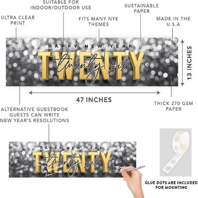 47x13 Silver Confetti Hanging Banner Image 1