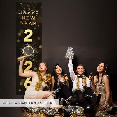 47x13 Vertical Clock Hanging Banner Image 1