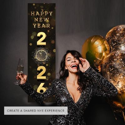 47x13 Vertical Clock Hanging Banner Image 2