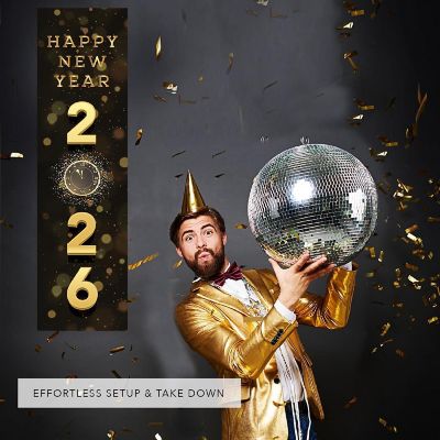 47x13 Vertical Clock Hanging Banner Image 3