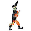 48" Hanging Leg Kicking Witch With Broom Halloween Decoration Image 1