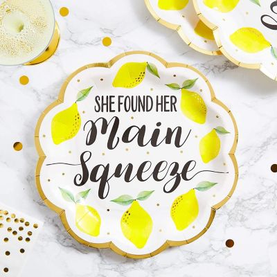 48-Pack Lemon Party Plates, She Found Her Main Squeeze, 9 in Image 2