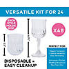 48 Pc. Clear Plastic Patterned Wine Glass Kit for 24 Image 2