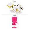 48 Pc. Flamingo Wine Glass & Flower Topper Kit for 24 Image 1