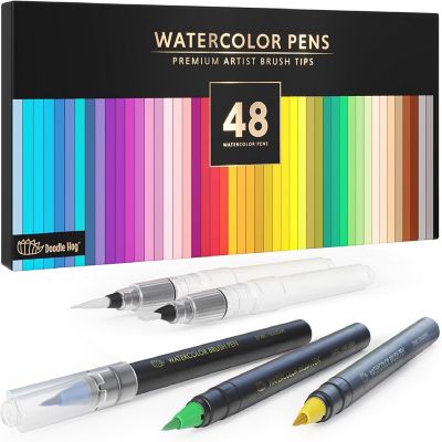 48 Premium Watercolor Brush Pens Image 1