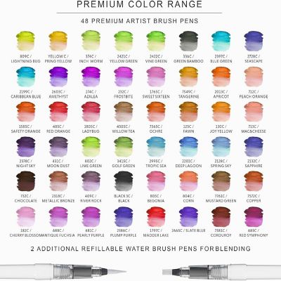 48 Premium Watercolor Brush Pens Image 1