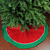 48" Red and Green Traditional Christmas Tree Skirt Image 1