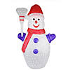 48" Red and White Pre-Lit Commercial Grade Snowman Christmas Outdoor Decor Image 1